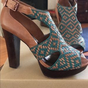 Leather platform heels